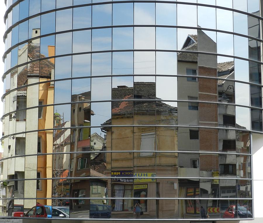 Architecture Photograph - Distorted Reflections by ITI Ion Vincent Danu