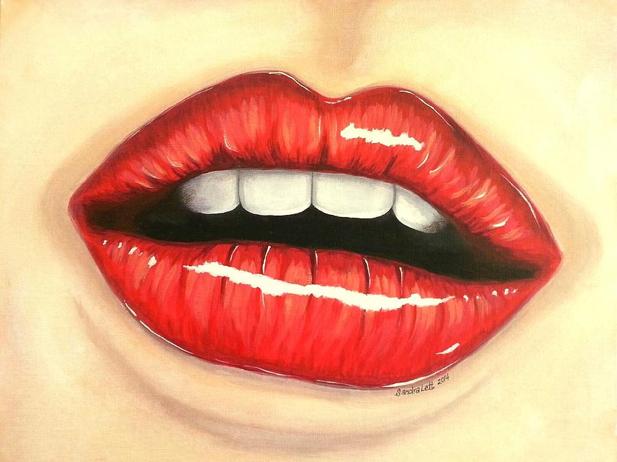 Diva Lips Painting by Sandra Lett - Fine Art America