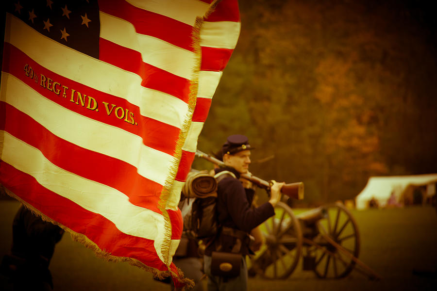 Civil War Flag Photograph - Divided States of America by Chris McCown