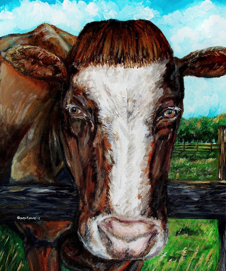 Cow Painting - Divine Bovine by Shana Rowe Jackson
