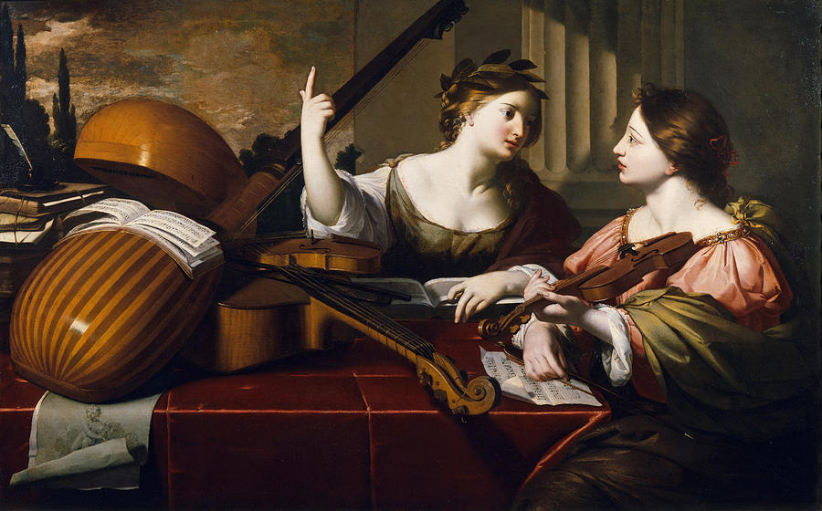 Divine Inspiration of Music Painting by Nicolas Regnier