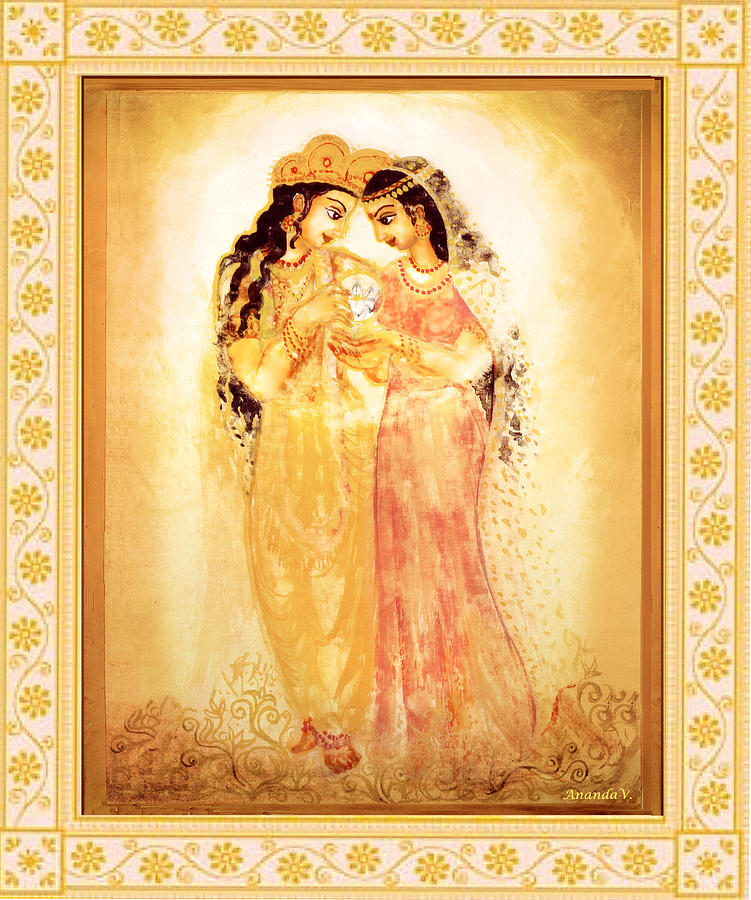 Krishna Mixed Media - Divine Love by Ananda Vdovic