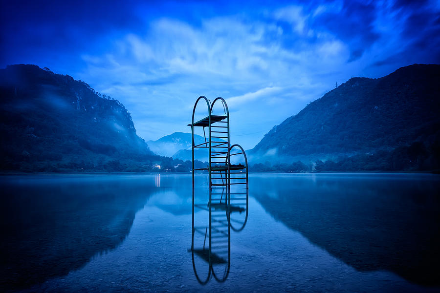 Landscape Photograph - Diving Board at Dusk by Nermin Smajic