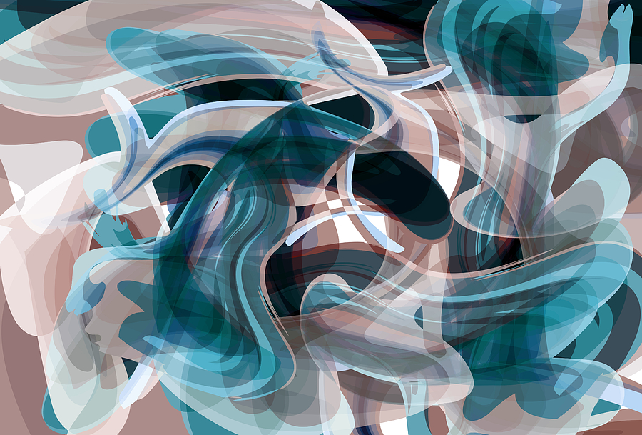 Abstract Digital Art - Diving Into Your Ocean 3 by Angelina Tamez