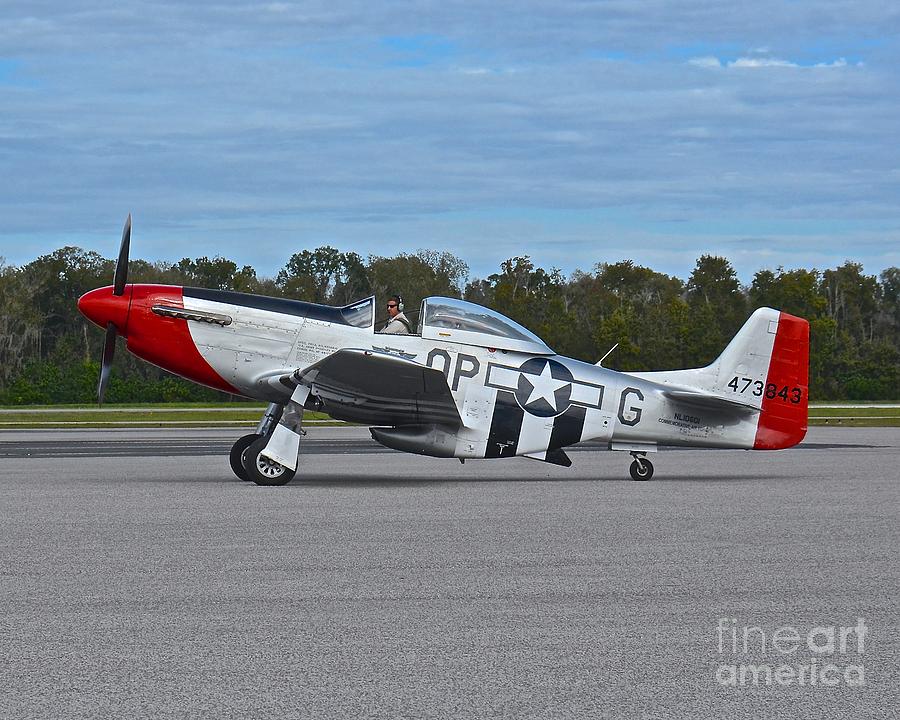 Tampa Photograph - Dixie Wing P-51 Red Nose by Carol  Bradley