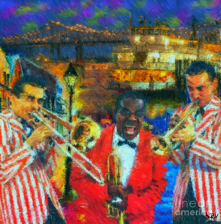 Jazz Painting - Dixieland by Kevin Rogerson