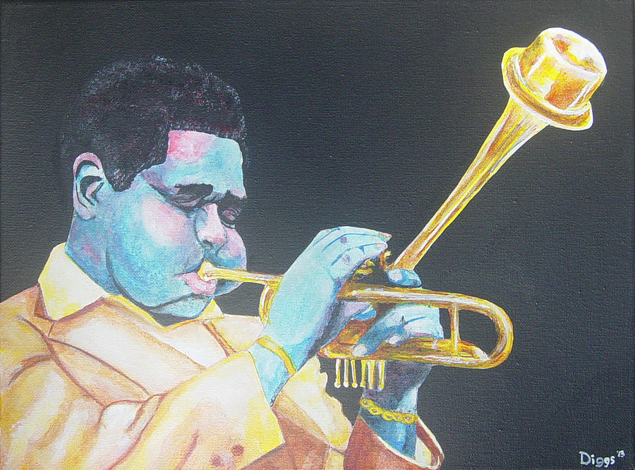 Dizzy Gillespie Blues Painting by Michael Diggs