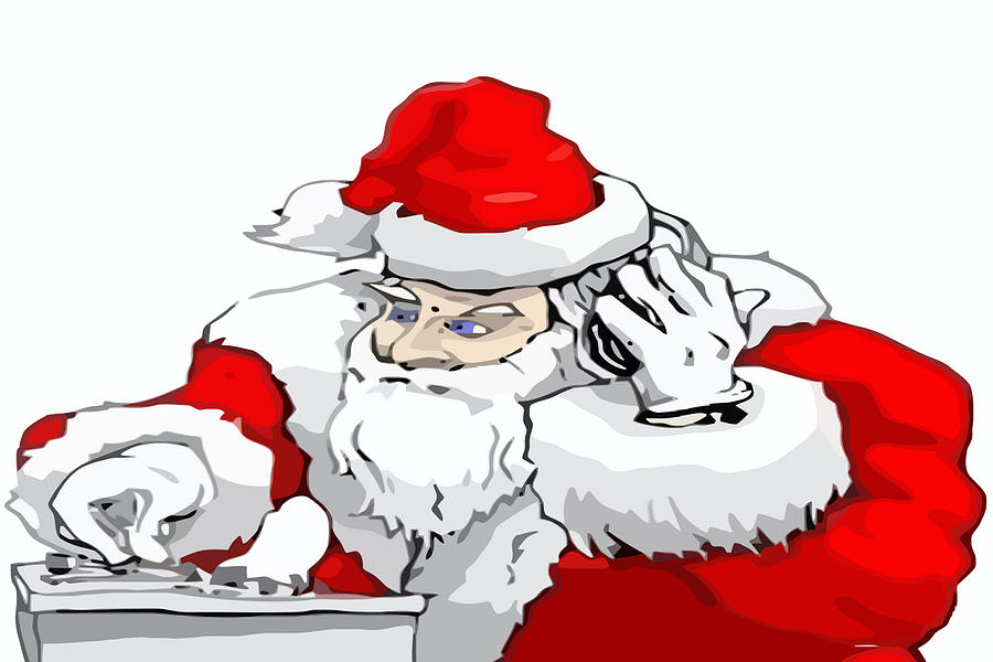 DJ Santa Claus Mixing The Christmas Party Track Painting by Taiche Acrylic  Art - Pixels