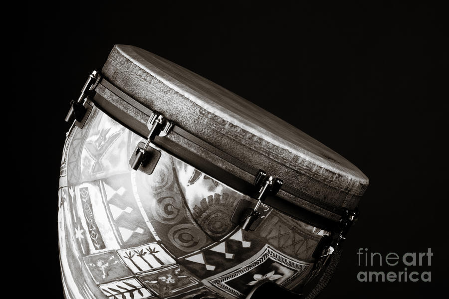 Djembe Latin or African drum Photograph in Sepia 3331.01 Photograph by M K Miller