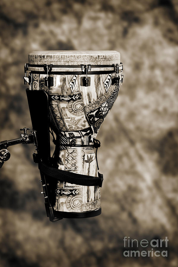 Djembe or Djambe Africa Culture Drum in Sepia 3242.01 Photograph by M K Miller