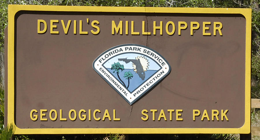 Entrance Sign Devils Millhopper Photograph
