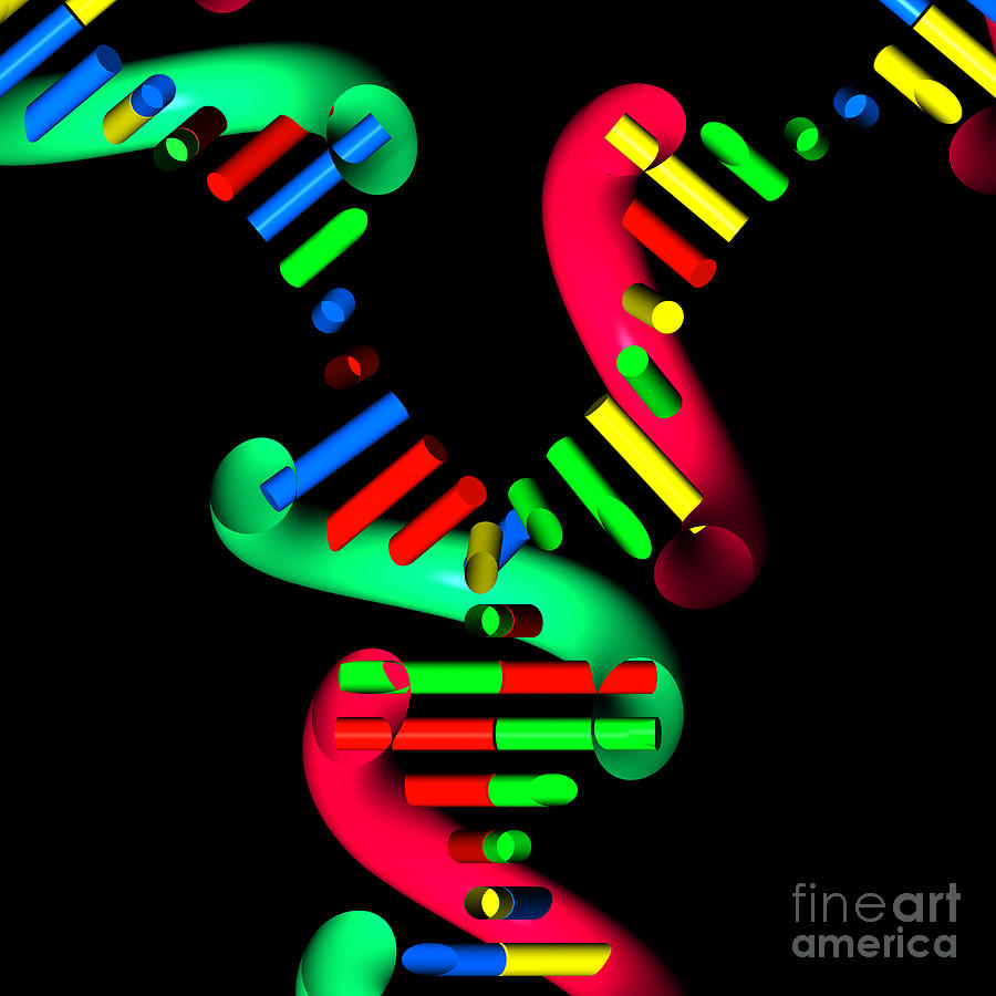 DNA abstract section 5 Digital Art by Russell Kightley