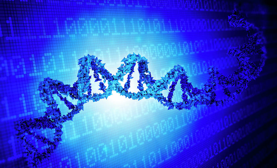 Dna And Binary Code Photograph by Andrzej Wojcicki