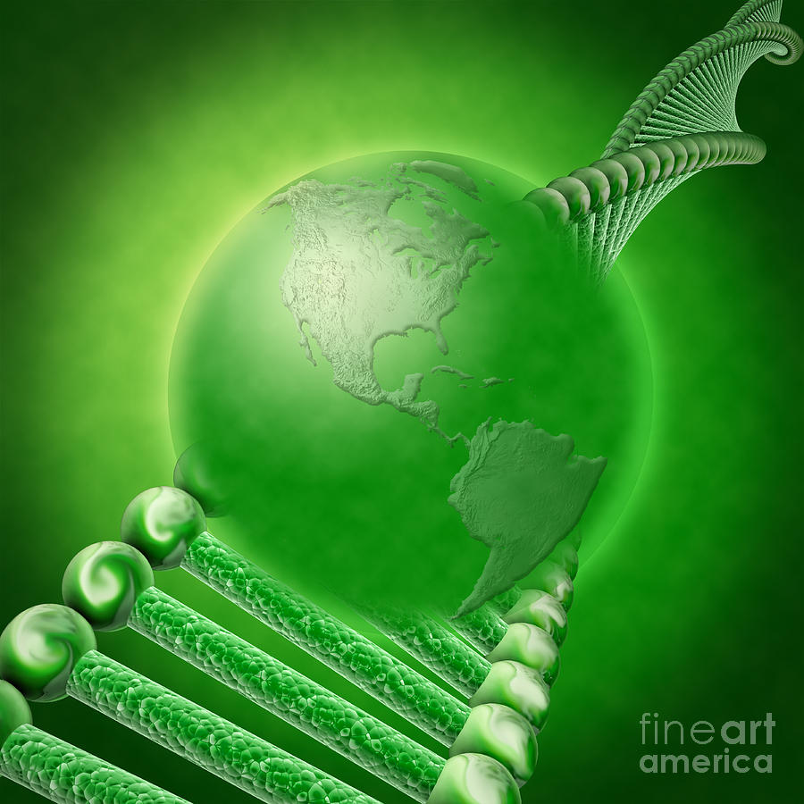 Dna Green Earth Photograph by Mike Agliolo
