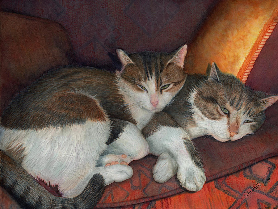 Cat Painting - Do Not Disturb by Christelle Grey