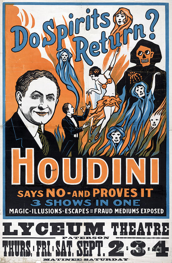 Do Spirits Return Houdini Says No, 1909 Photograph by Photo Researchers