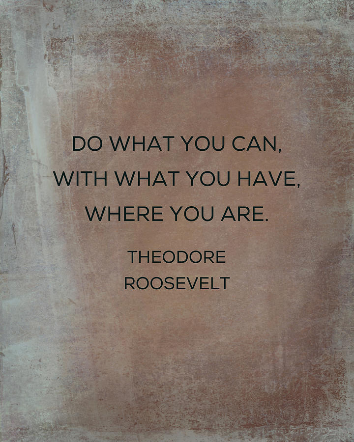Theodore Roosevelt Photograph - Do What You Can With What You Have by Kim Fearheiley