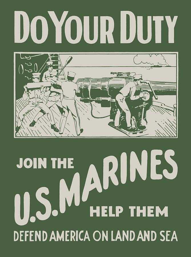Duty Digital Art - Do Your Duty - Join The U S Marines by God and Country Prints