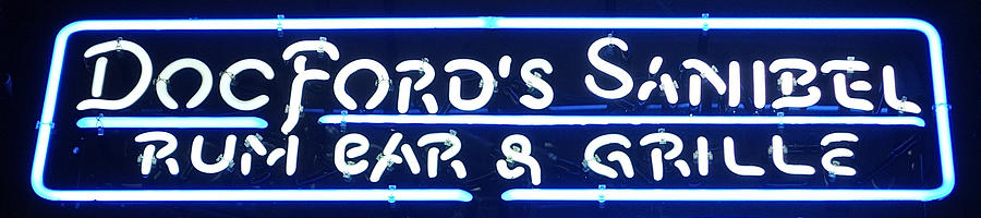 Doc Fords Sanibel Neon Sign 2 Painting by Melinda Saminski