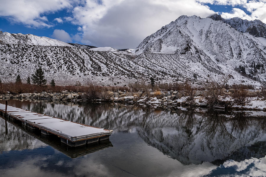Dock at Convict Lake Photograph by Cat Connor
