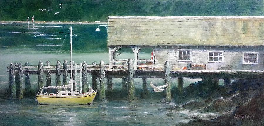 Seagull Painting - Dock House by Robert Sankner