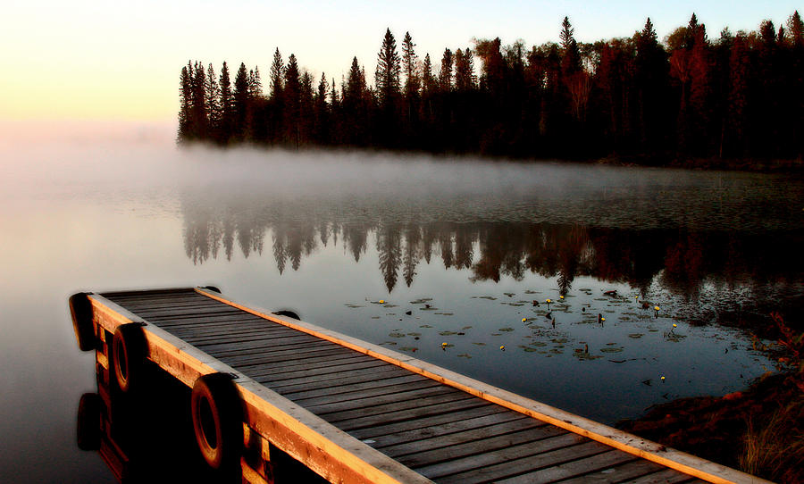 Nature Photograph - Dock jetty on Northern Lake by Mark Duffy
