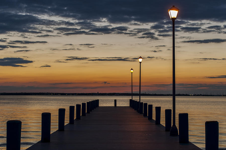Sunset Photograph - Dock of the Bay Seaside New Jersey by Terry DeLuco