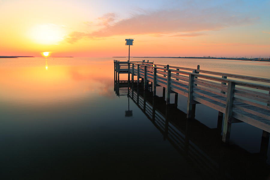 Dock on the Sunset Sound Photograph by Roupen Baker