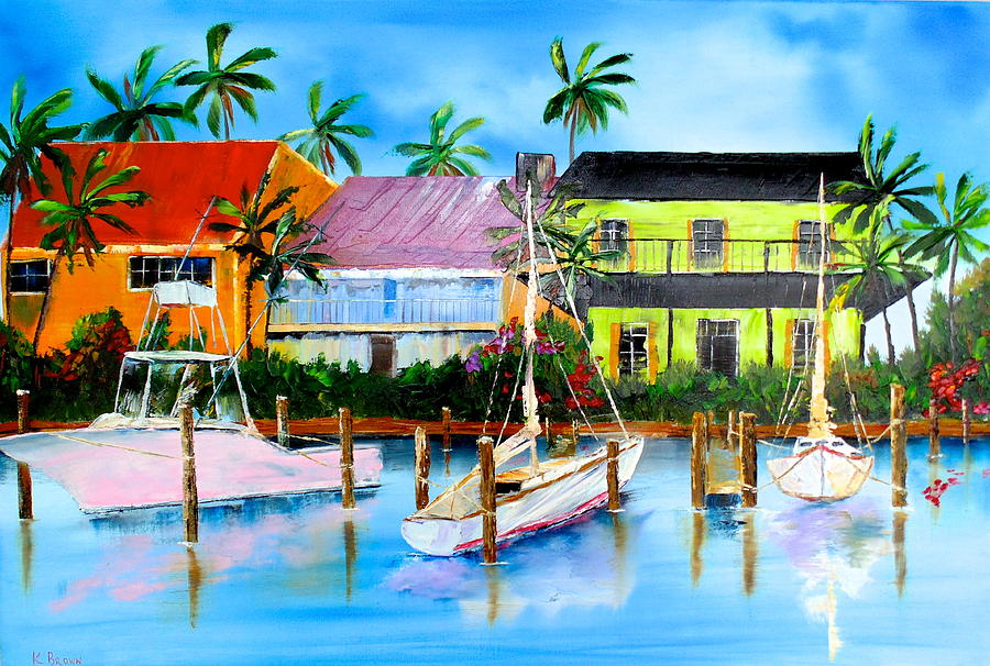 Docked at the House Painting by Kevin  Brown