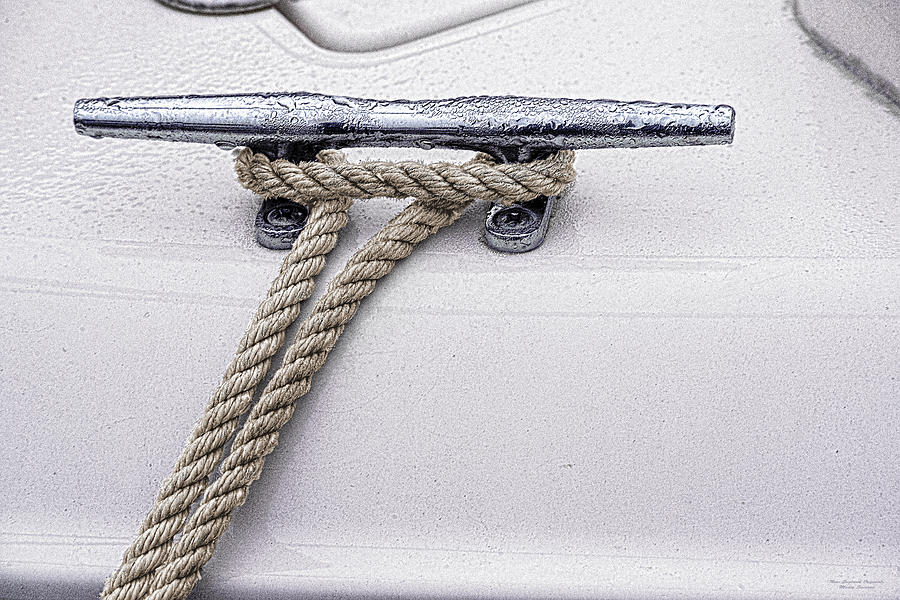 Docking Cleat with Manila Rope Photograph by Marty Saccone
