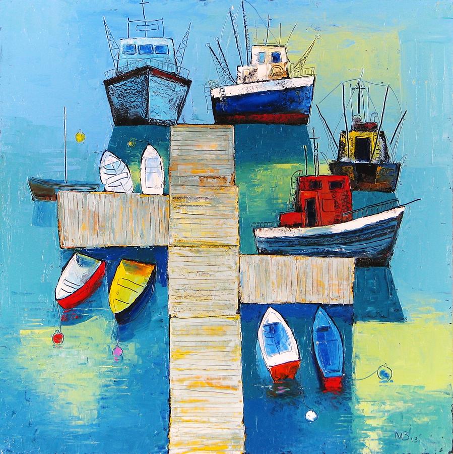 Docks Painting by Mikhail Zarovny