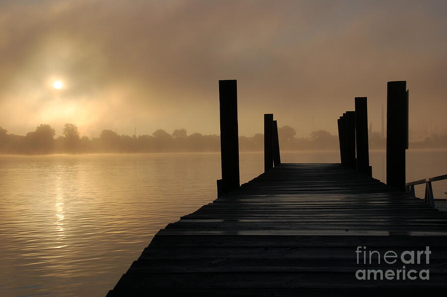 Landscape Photograph - Sunrise on St Clair River by Randy J Heath