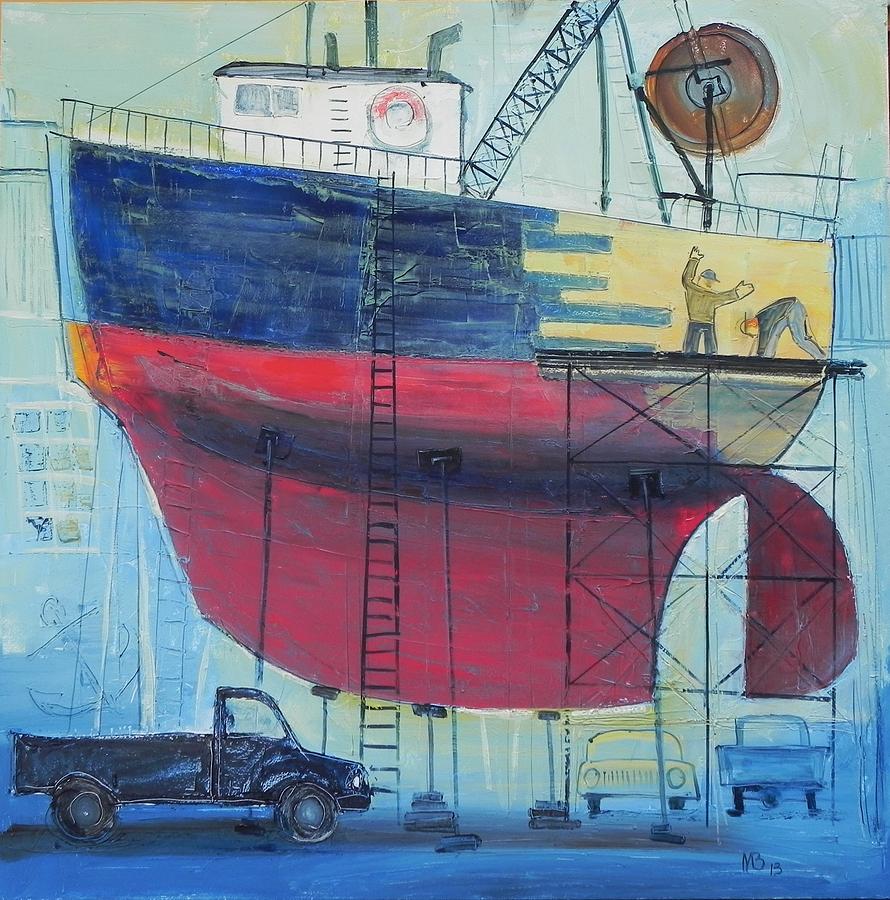 Dockyard Painting by Mikhail Zarovny