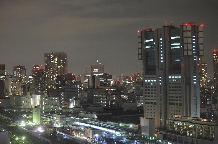 DoCoMo Tower over Shinagawa Station and Tokyo Skyline at Night Photograph by Jeff at JSJ Photography