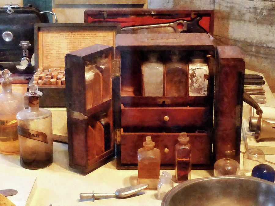 Doctor - Case With Medicine Bottles Photograph by Susan Savad