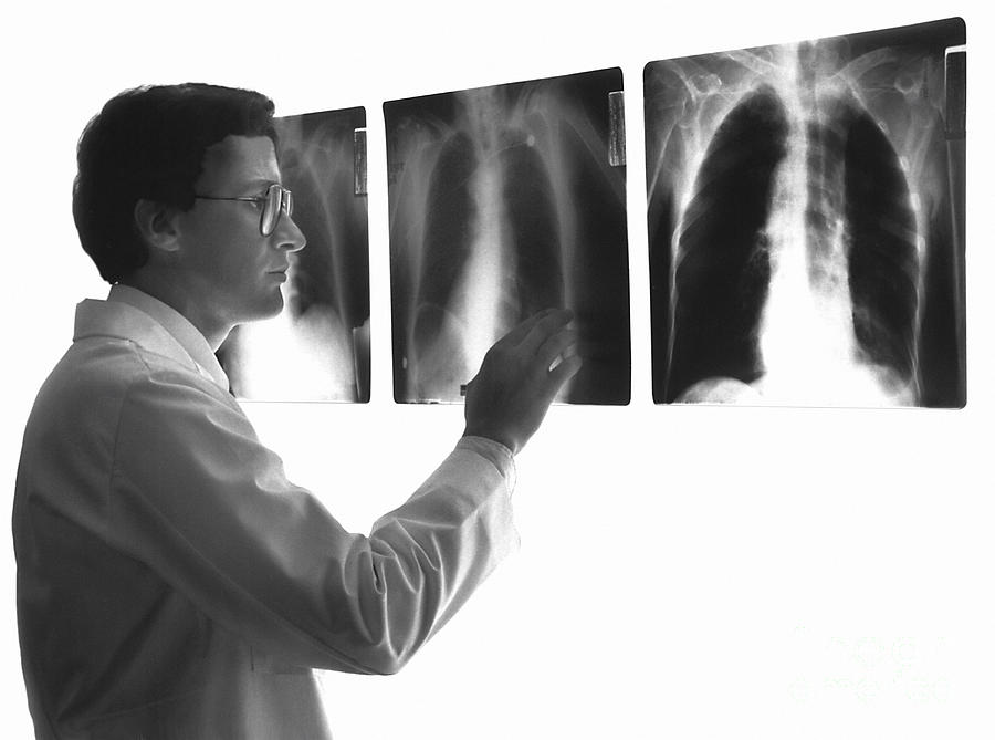 Doctor Studying X-rays Photograph by Dennis Potokar
