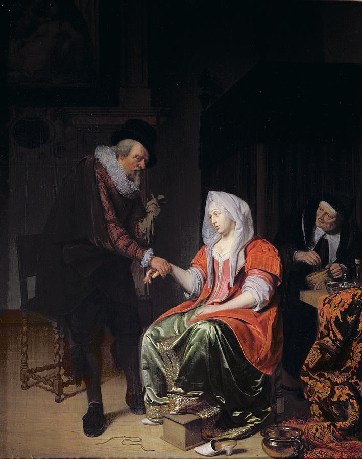 Medicine Photograph - Doctor Taking A Young Womans Pulse by Michiel van Musscher