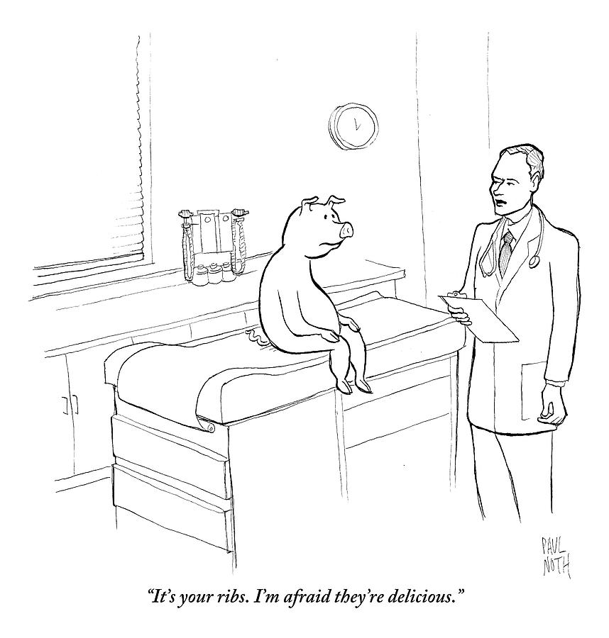 Doctor To Pig Drawing by Paul Noth