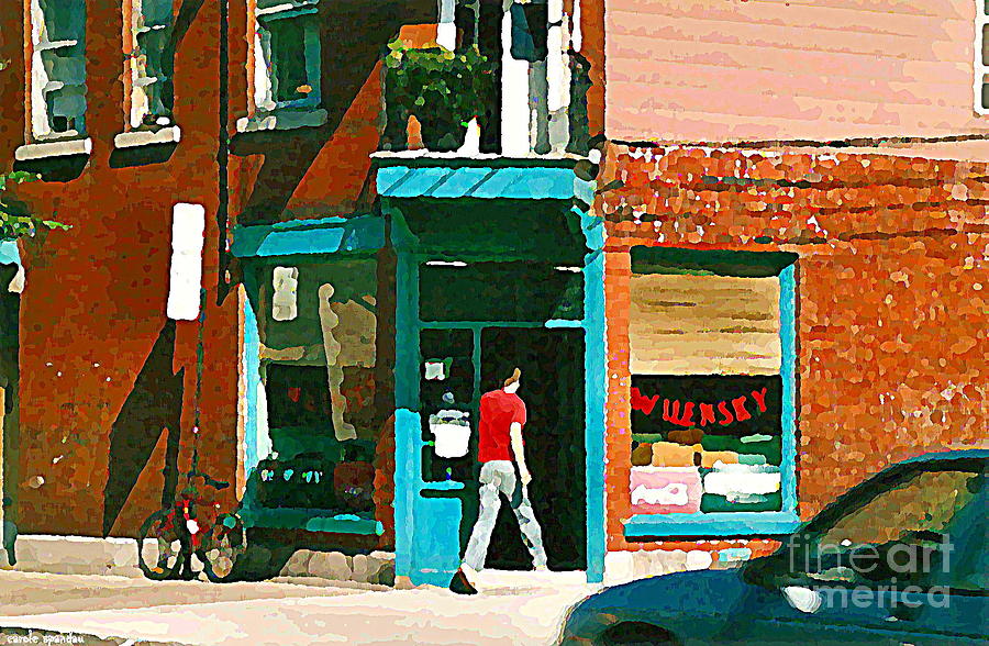 Documenting Vintage Montreal Depanneur Deli Wilensky Montreal Restaurant Paintings Cspandau  Art Painting by Carole Spandau