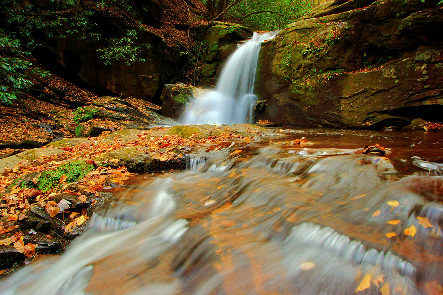 Dodd Creek Falls in Autumn II Photograph by Daniel Woodrum