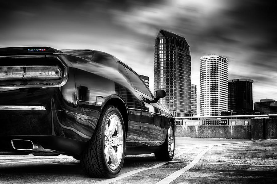 Dodge Challenger Tampa Skyline  Photograph by Michael White