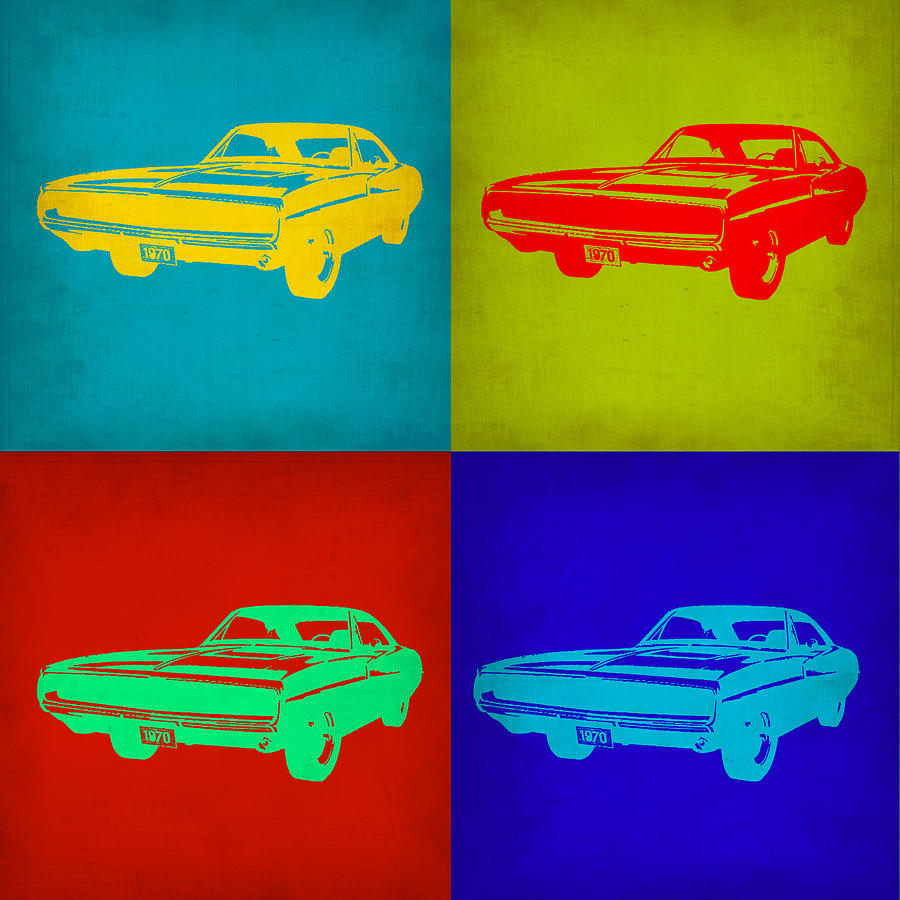 Car Painting - Dodge Charger Pop Art 2 by Naxart Studio