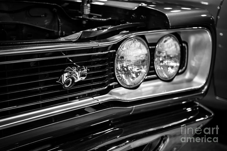 Dodge Super Bee Black and White Photograph by Paul Velgos