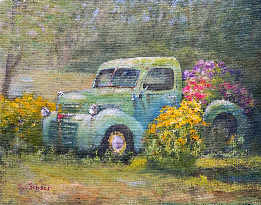 Truck Painting - Dodge Truck by Sue Schuler