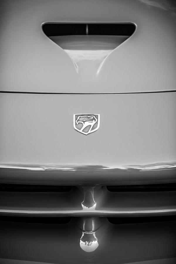 Dodge Viper Emblem -1157bw Photograph by Jill Reger