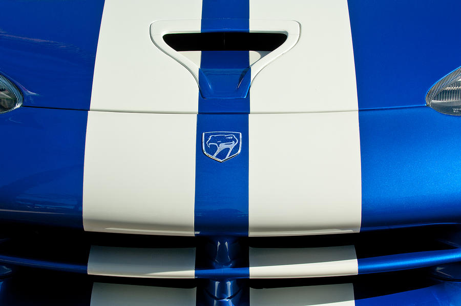 Car Photograph - Dodge Viper Hood Emblem by Jill Reger