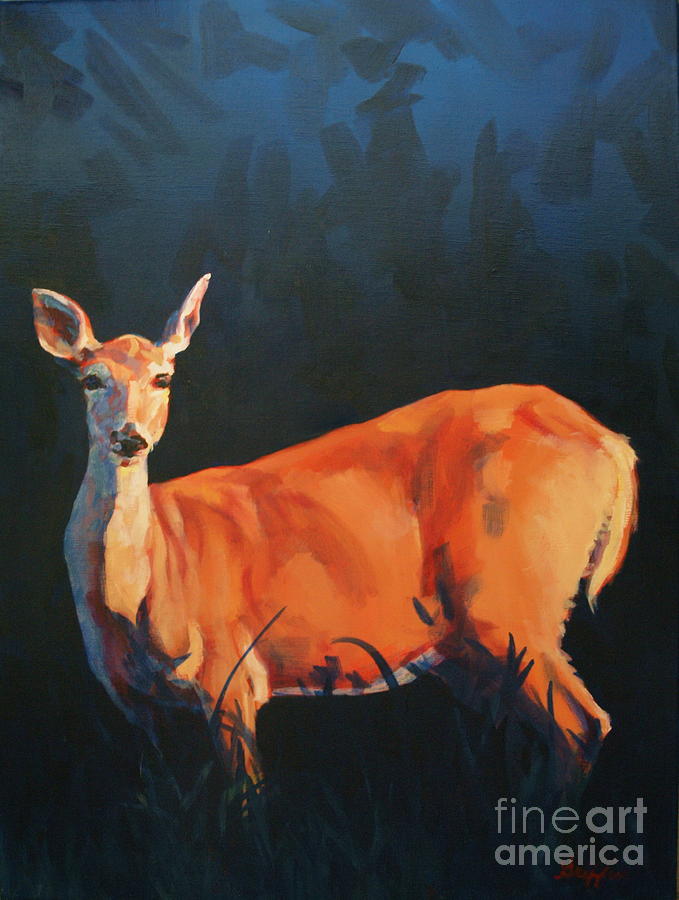 Doe at Stockade Painting by Patricia A Griffin