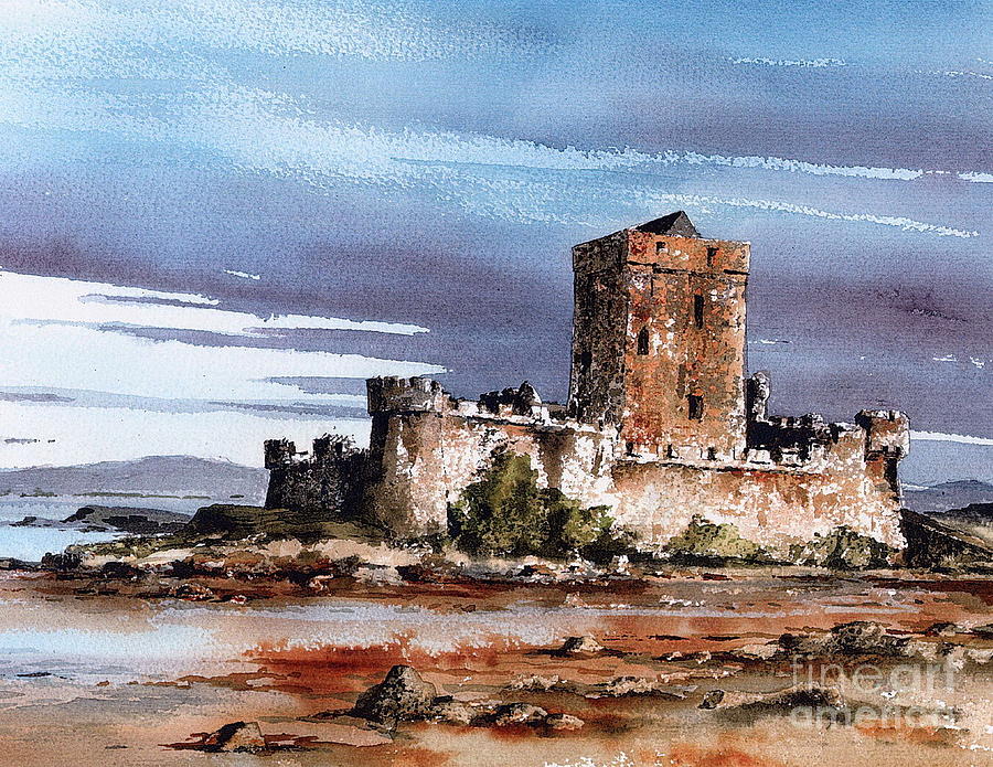 DONEGAL  Doe Castle nr Creeslough  Painting by Val Byrne