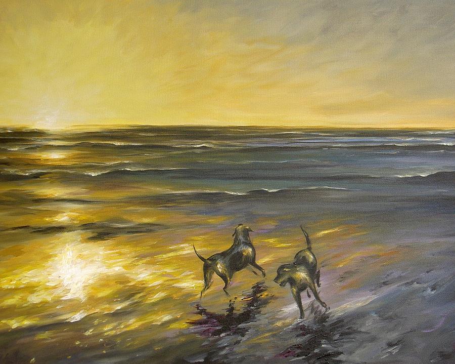 Dog Beach Painting by Dina Dargo