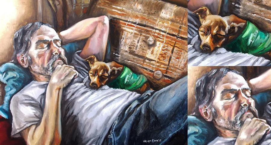 Dog Days with close ups Painting by Shana Rowe Jackson